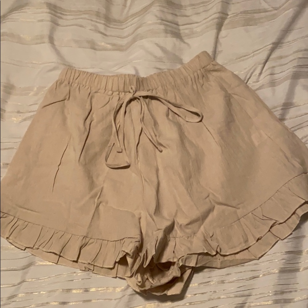 Romwe Tan Loose Shorts